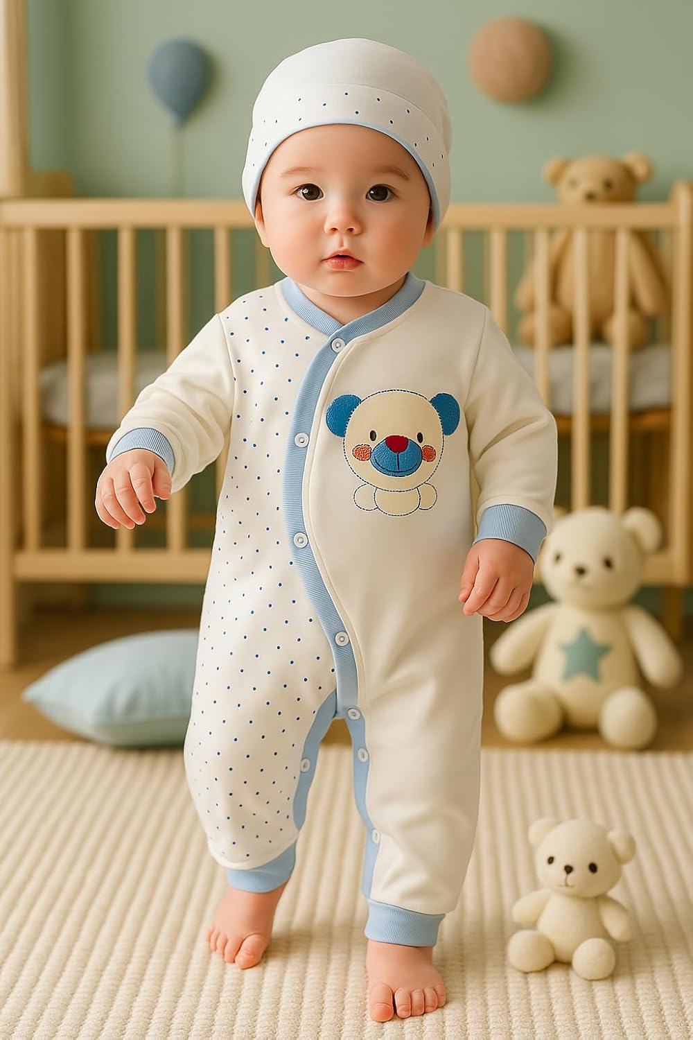 Neugeborenen Baby Geschenk Set 100% natürliche Baumwolle Erstausstattung Erstlingsausstattung Ausstattung Unisex Kleidung Geschenkset Babyausstattung für Babys 0-4 Monate (Koala)