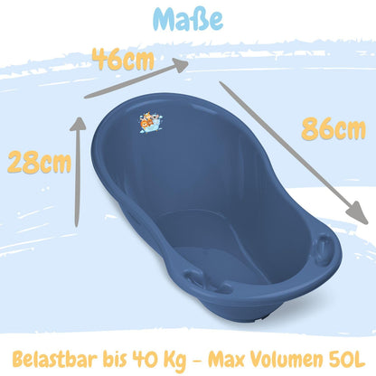 Baby Badewanne mit Gestell 4 Set TÜV Rheinland zertifiziert! Babybadewannen + Baby Badewannensitz +Abfluss + Gestell - Babywanne mit Ständer! Baby Pflegeset für Neugeborene.