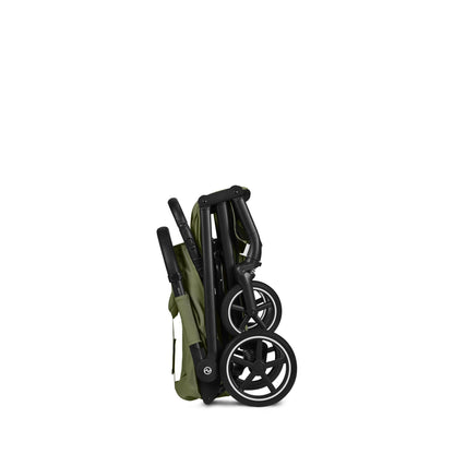 Cybex Gold Kinderwagen Beezy mit One-Pull Harness, Ab Geburt bis ca. 4 Jahre (max. 22 kg), Kompakt und ergonomisch, Magic Black (Schwarz mit schwarzem Rahmen)