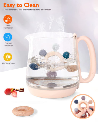Beißring für Babys, Baby Zahnen Spielzeug aus Silikon, Ruder Greifling Beißspielzeug, BPA-frei Zahnen Nursing Zubehör für 3-6 6-12 Monate Kleinkinder, mädchen Junge Geschenk(Ruder B)