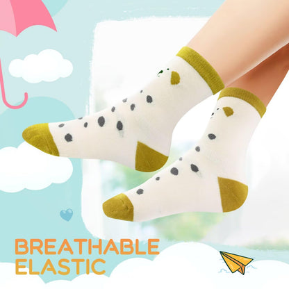 TUUHAW 10 Paar Kinder Socken für Mädchen und Jungen Socken Mit Motiv Schulkind Baumwolle Socken Bunt Gr. 23-38