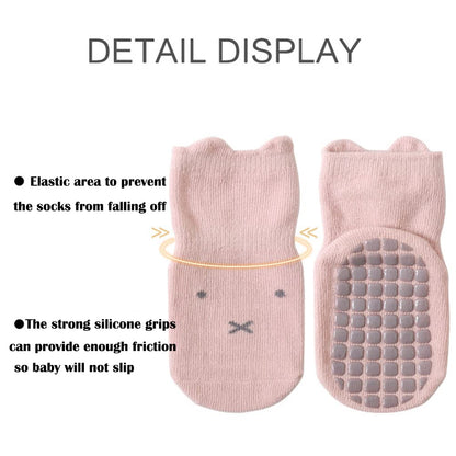 Rutschfeste Socken für Baby Mädchen Jungen 5 Paar Kinder Anti Rutsch Socken Sportsocken Stoppersocken