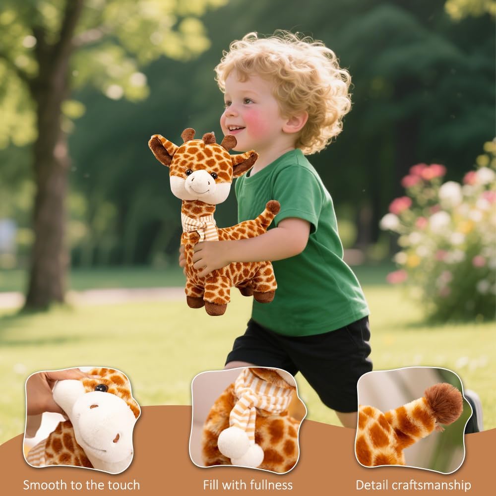 WDKXCN Giraffe Kuscheltier, 30CM Giraffe Puppe, Plüschtiere Giraffen mit Nschal Langer Hals, Giraffen Kuscheltiere Süß Geburtstagsgeschenk für Kinder