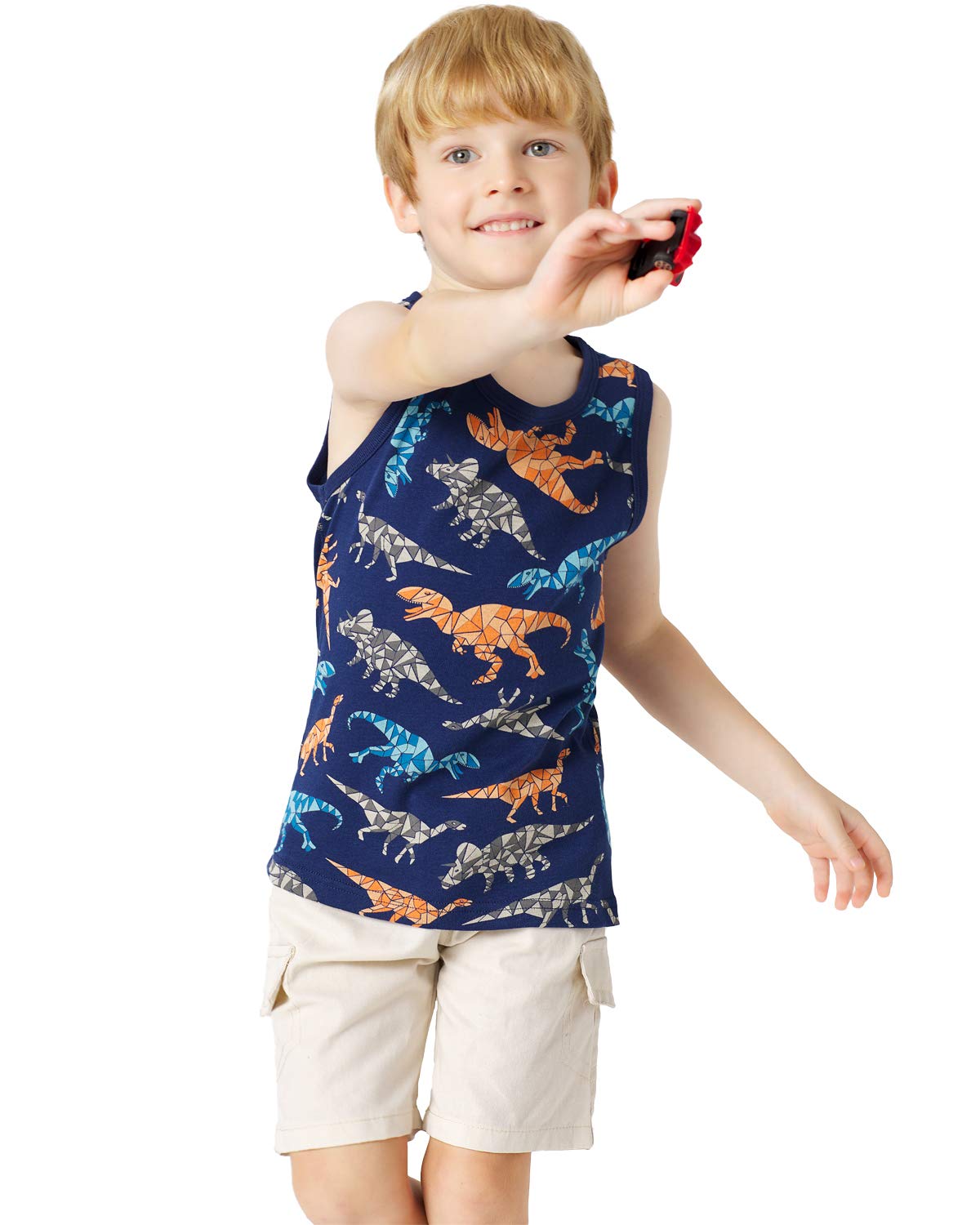 Adorel Jungen Unterhemden Baumwolle Ärmellos Tank Top Unterwäsche 3er-Pack