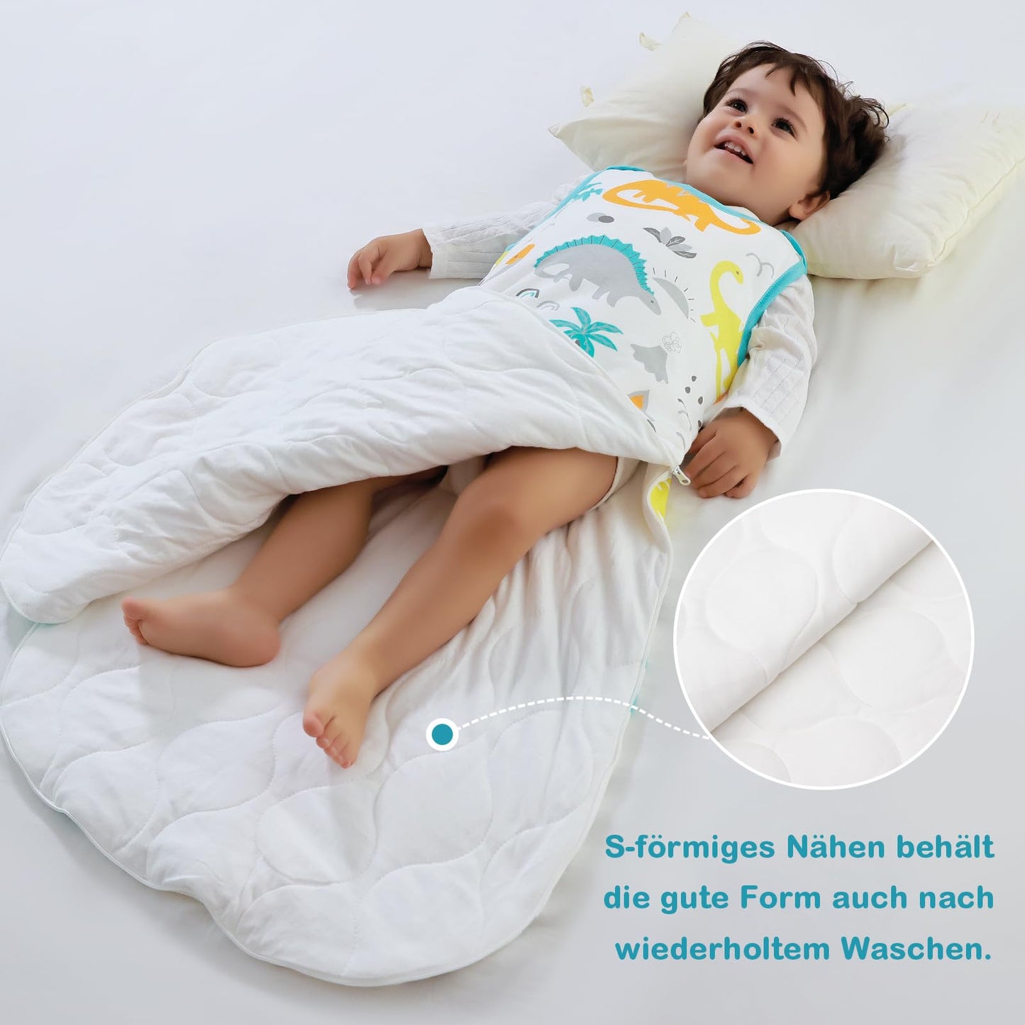 Baby Winter Sleeping Bag, Toddler Sleeping Bag, 2.5 Tog Sleeping Bag, 100% Cotton, Various Sizes from Newborn to 18 Months, All-Year-Round Sleeping Bag