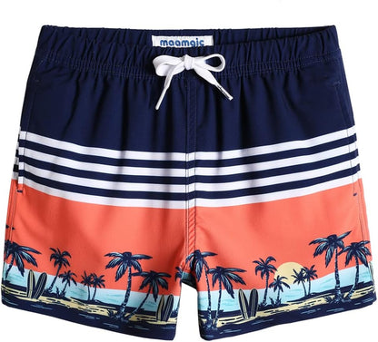 MaaMgic Jungens 4 Way Stretch Badehosen Schnelltrocknend Badeshorts mit Mesh-Futter Taschen und Verstellbarem Tunnelzug MEHRWEG