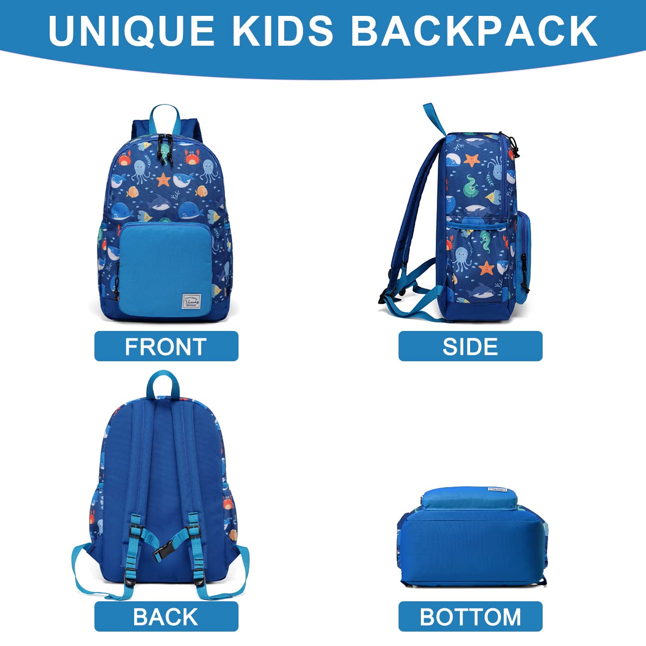 Rucksack für Mädchen, 4-6 Jahre, Schulrucksack mit Seitentaschen und Brustgurt, 127-Einhorn, one size, Niedlich