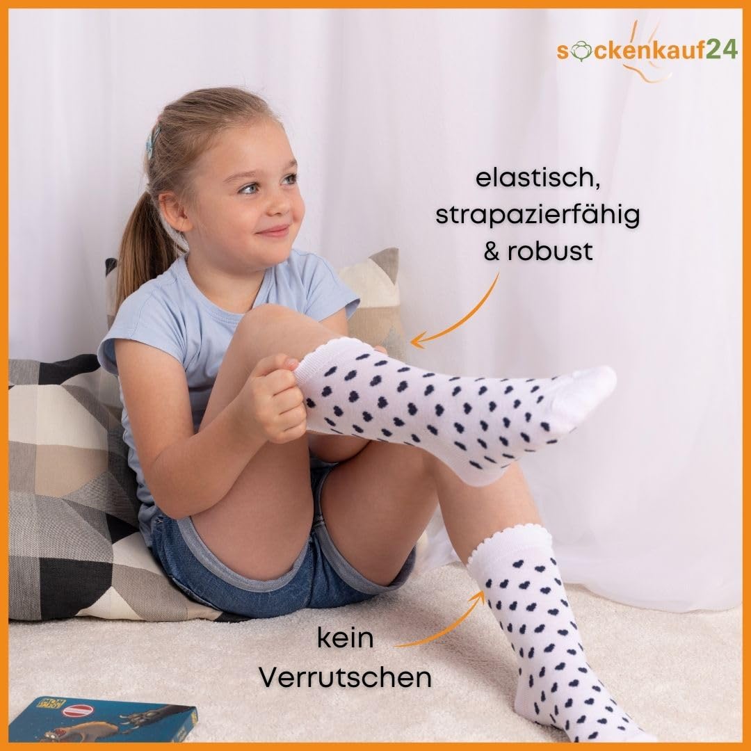 10 Paar Kinder Socken Jungen & Mädchen Baumwolle Kindersocken