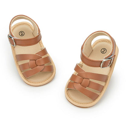 Babyschuhe für Säuglinge - Sonsage Sommer Sandalen für Mädchen und Jungen mit Bow, PU Leder, Gummisohle, flach für den ersten Gang, a01 Schwarz, 3-18 Monate