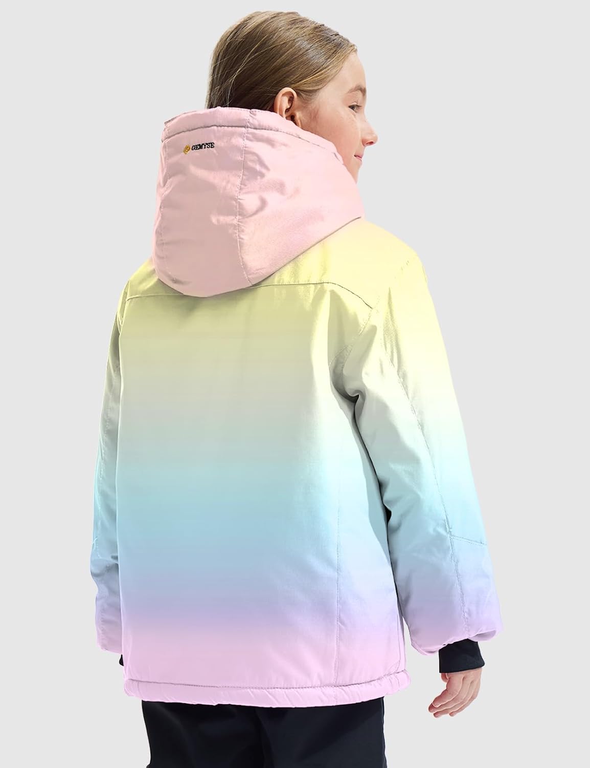 Gemyse Boys' Waterproof Ski Jacket, Windproof Fleece Jacket, Outdoor Winter Jacket, Rain Jacket with Hood