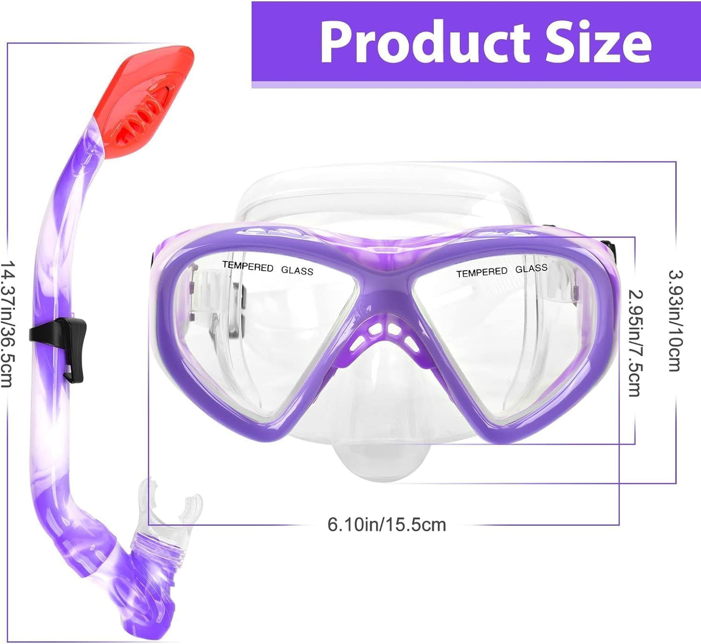 Schnorchelset Kinder - Taucherbrille Kinder mit Schnorchel Anti Leck Anti Fog HD Tauchmasken Dry Schnorchel für 4-13 Jahren Jungen Mädchen