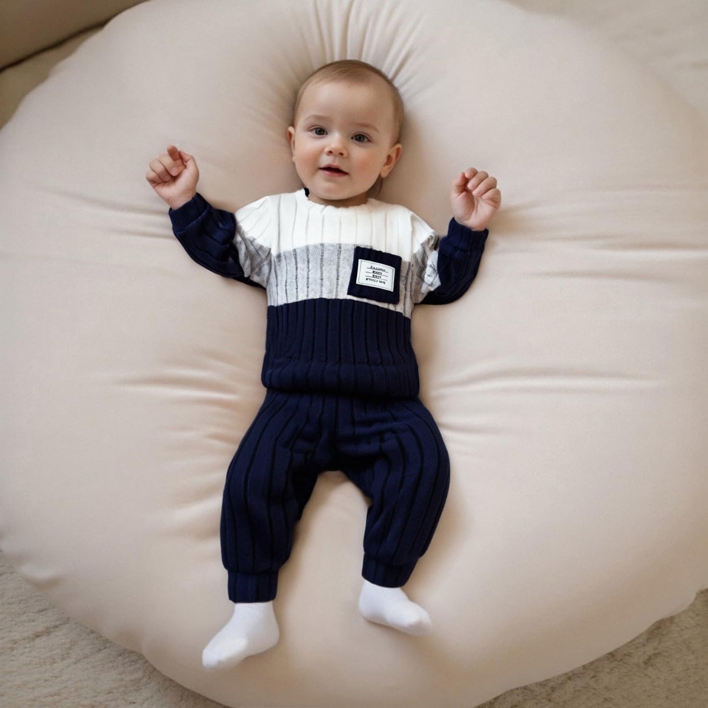 Baby Clothing Boys Winter Jumper Outfit Long Sleeve Sweatshirt + Trousers Children's Clothing Set for Baby Boys Knitted Jumper