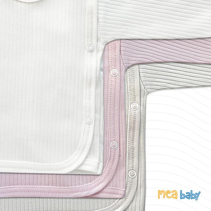 MEA BABY Unisex Baby Wickelshirt Wickeljacke Langarm, 100% Baumwolle im 5er Pack. Wickelshirt für Mädchen, Wickelshirt für Junge
