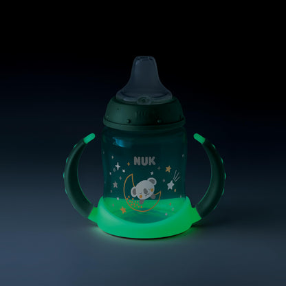 NUK First Choice+ Trinklernflasche | 6–18 Monate | 150 ml | Temperature Control Anzeige | Anti-Colic-Ventil | auslaufsichere Trinkschnabel | Ergonomische Griffe | BPA-frei | Disney Winnie Puuh blau