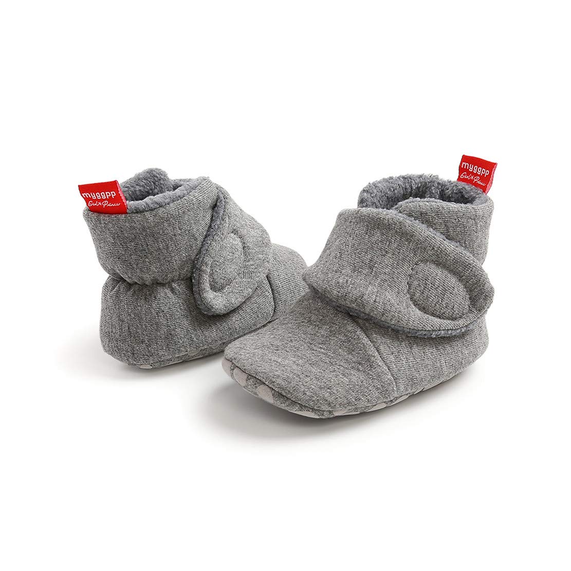 Edoton Infant Boys Girls Warm Slippers Winter White Cute Soft Cotton Unisex Non-Slip Baby Shoes for Christmas First Birthday Gift.