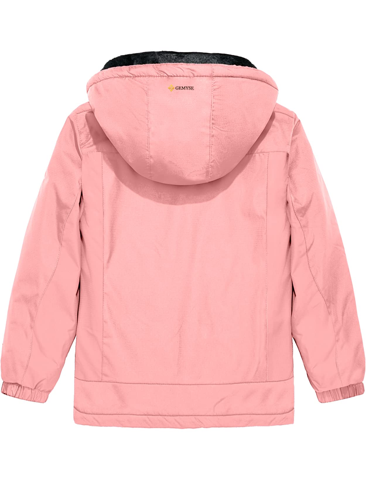 GEMYSE Girls' Waterproof Ski Jacket Windproof Fleece Outdoor Winter Jacket Rain Jacket with Hood