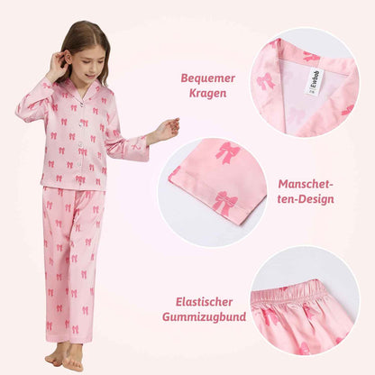 Pyjamas Girls Children, Cute Pyjama Sets, Satin Pyjamas for Girls 5-14 Years