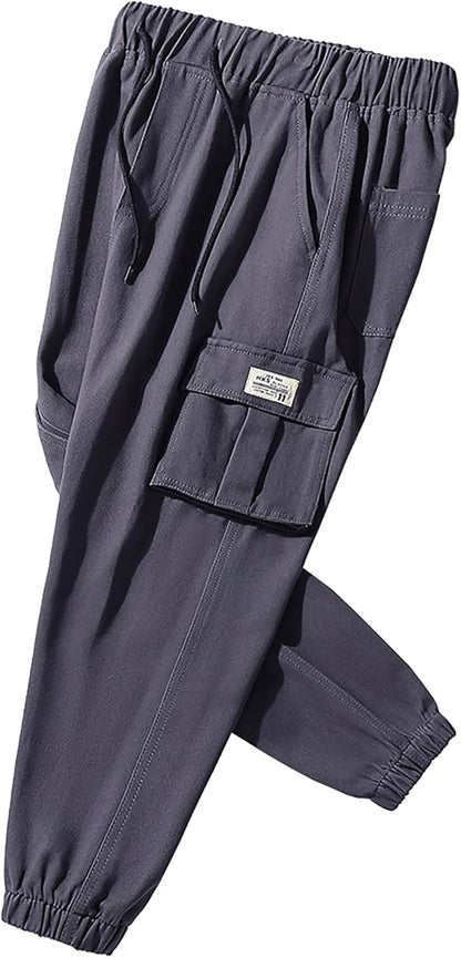 Deekynoop Children's Cargo Trousers Boys Twil Cargo Jogging Bottoms with Elastic Waistband