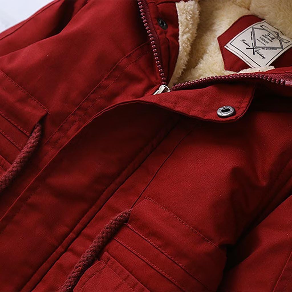 linboo Children's Winter Jacket Boys Girls Warm Lined Blouson Hoodie Thick Coat Parka Baby Winter Coats