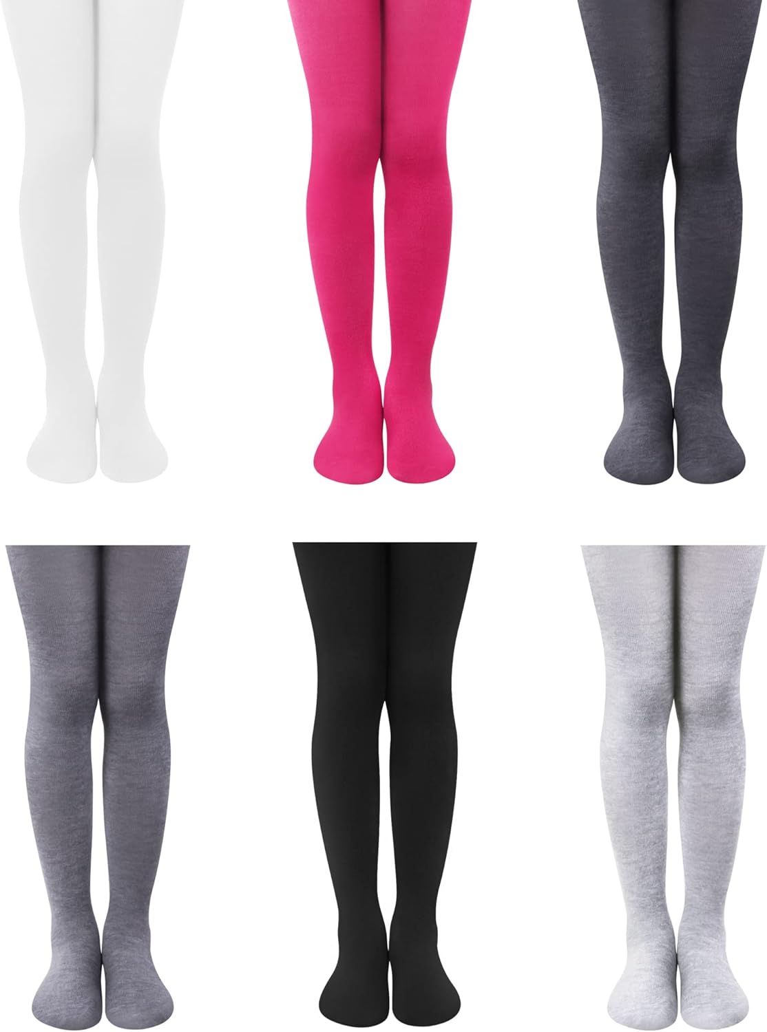 L&K-II 27257 Children's Tights, Girls' Tights, Baby Tights for Girls, Flowers, Dots, Stripes Pattern, Set of 6