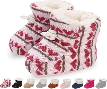 Baby Winter Shoes Warm Baby Shoes Winter Non-Slip Adjustable Newborn Snow Shoes First Walking Shoes Lined Thermal Fleece Crawling Shoes Slippers Winter Boots 0-18 Months 