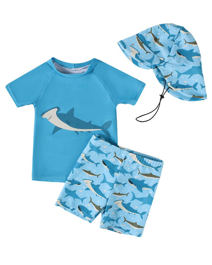 Uv Kleidung Baby Badeanzug Junge Zweiteilig Kurzärmel Schwimmshirt Badeshorts Uv Schutzkleidung 3 Monate-3 Jahre