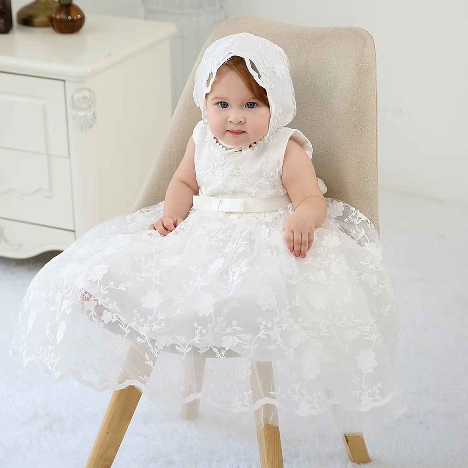 Baby Long Christening Dresses White Christening Dress Special Occasion Dresses for Girls Birthday