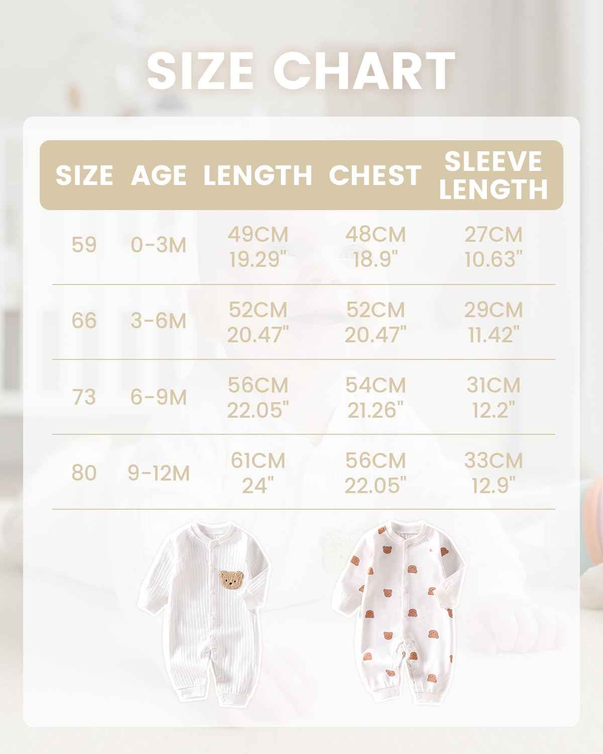 WYTbaby Baby Strampler Neugeborene Baumwolle Jumpsuit 2er-Pack Langarm Einteiligen Overall Kleidung für Baby Junge und Mädchen 0-12 Monate