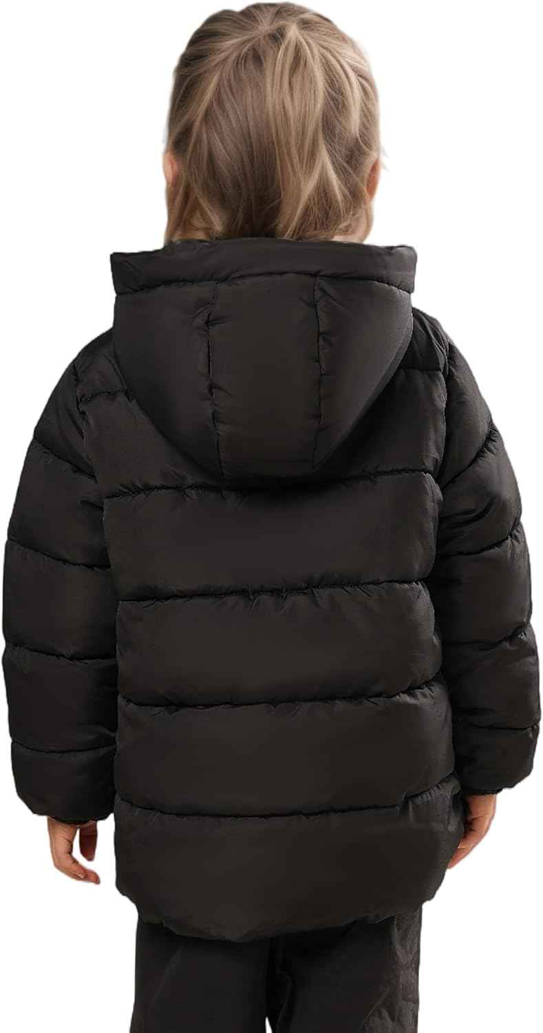 Sunny Sprout Winter Jacket with Hood for Toddlers, Heavy-Lined Puffer Jacket for Girls with Windproof Sleeves