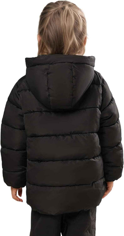Sunny Sprout Winter Jacket with Hood for Toddlers, Heavy-Lined Puffer Jacket for Girls with Windproof Sleeves