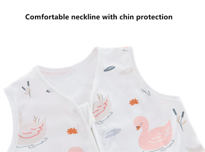 Chilsuessy Summer Baby Sleeping Bag, Small Children’s Sleeveless Pyjamas for Summer and Spring, 100 % Cotton