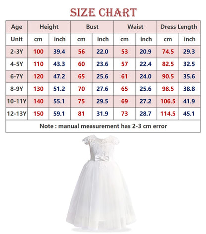 TYHTYM Blumenmädchen Kleid, Festzug, Hochzeit, Spitzenkleid, Abschlussballkleid, Mädchen, Partykleid, Flattern Ärmel, Weiß