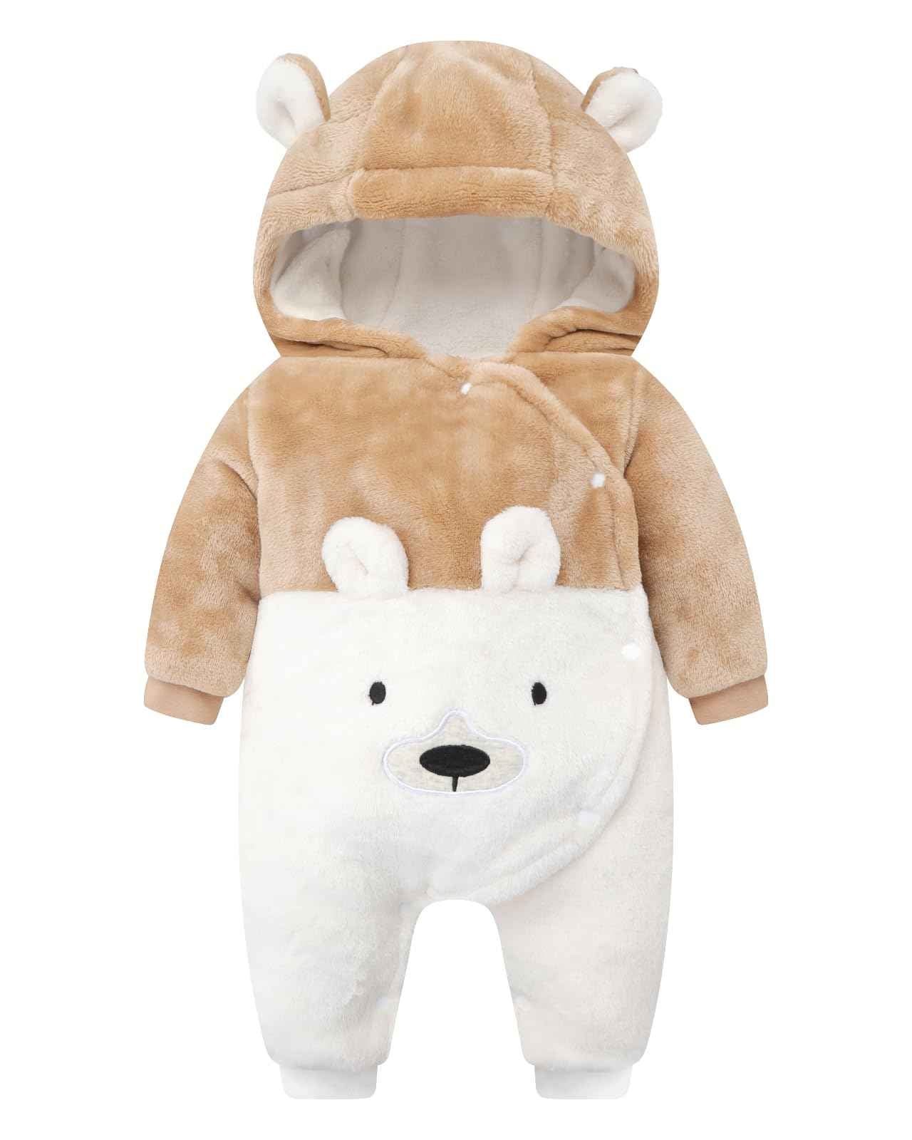 WYTbaby Baby Overalls Winter Snowsuit Baby Flannel Warmer Winter Overalls Jumpsuit for Boys Girls
