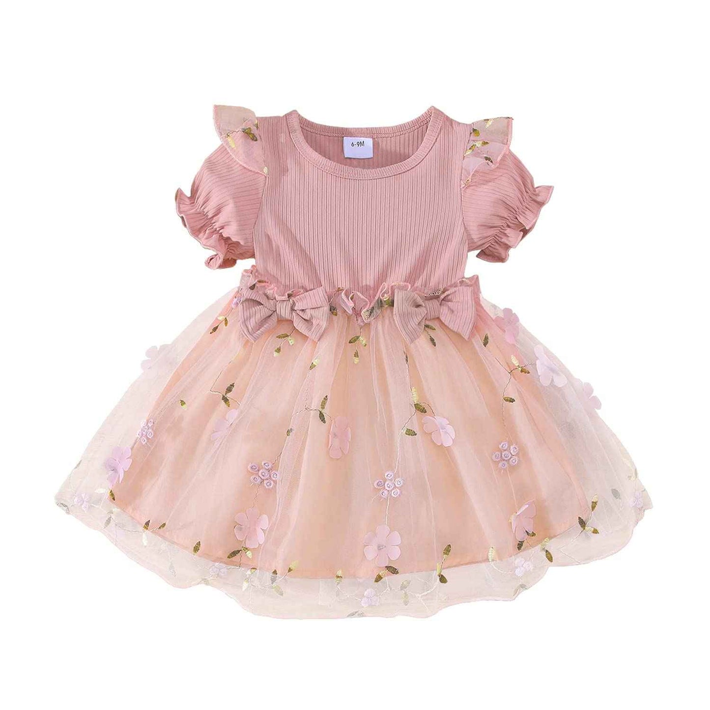 Toddler Baby Girl Clothing Set Long Sleeve Ruffle Daisy Printed Tulle Tutu Skirt One Piece Romper Dress Autumn Outfit