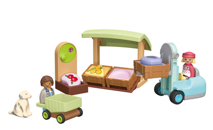 PLAYMOBIL JUNIOR | Erlebnisturm mit Eisstand | nachhaltiges Spielzeug aus biobasierten Kunststoffen | für Kinder ab 1 Jahr | 71703