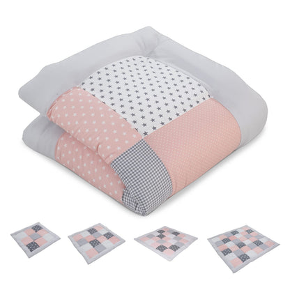 ULLENBOOM Krabbeldecke für Baby 80x80 cm, Outdoor-geeignet, 100% OEKO-TEX Materialien, Made in EU, Weich gepolstert, Eukalyptus - ideal als Spieldecke Baby - Meloni2