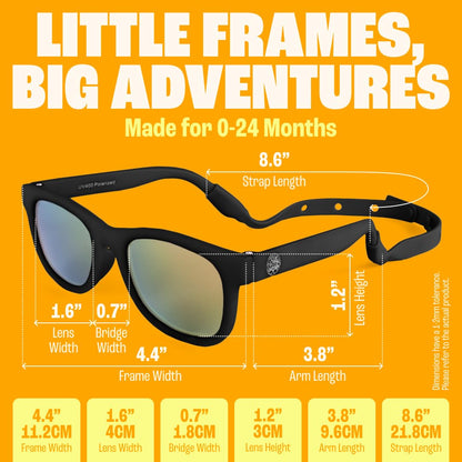 Polarized Baby Sunglasses with Strap - Unbreakable Flexible Toddler Sunglasses for Toddlers Newborn 0-24 Months