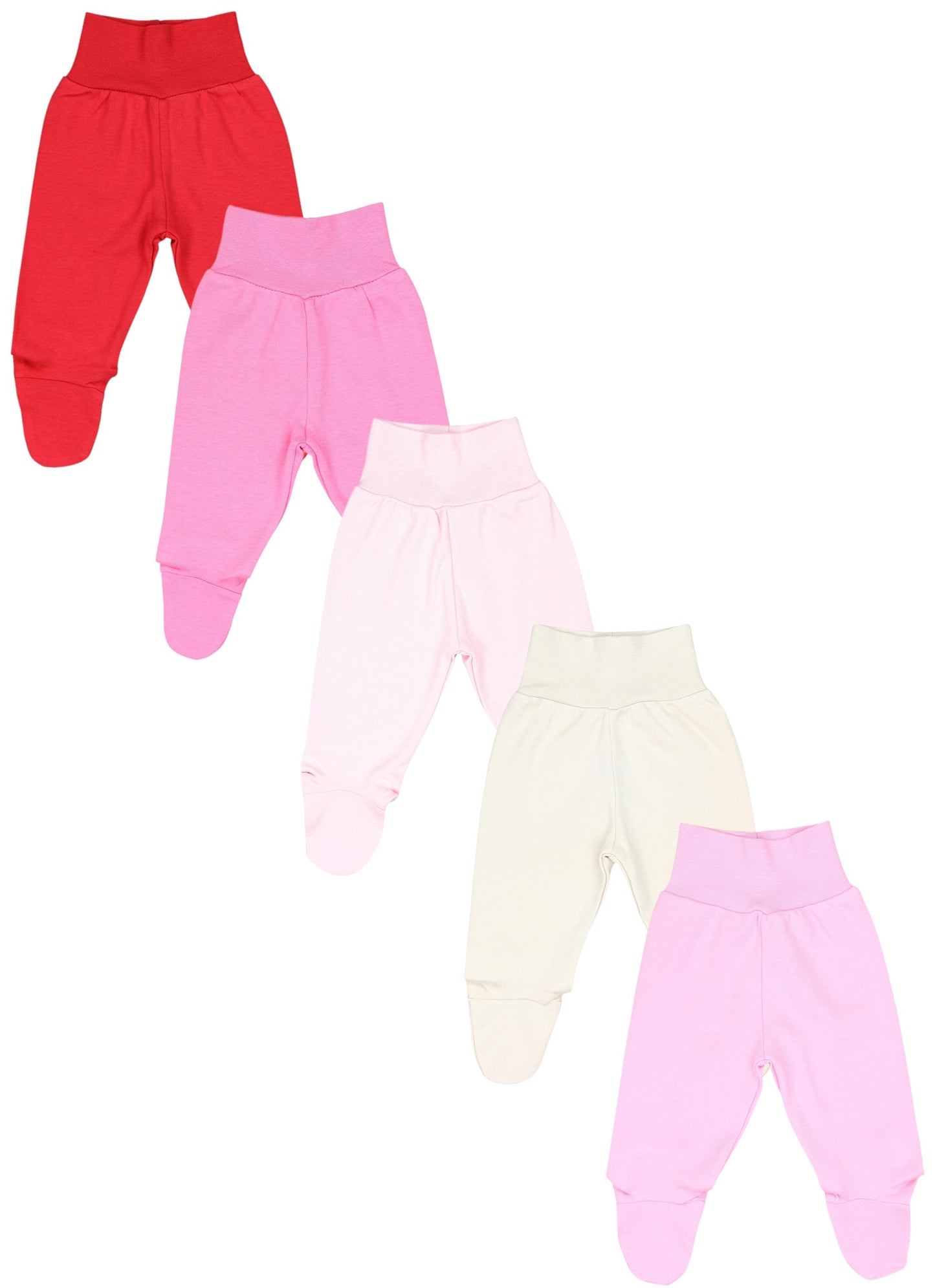 TupTam Baby Strampelhose Jungen Mädchen Hose mit Fuß 5er Pack