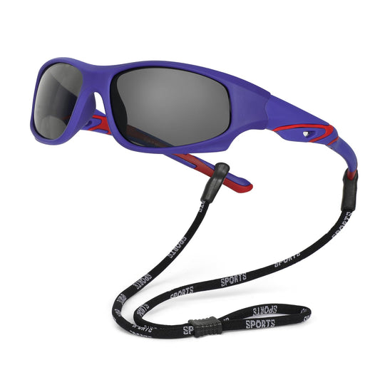 Hifot Sonnenbrille Kinder Polarisierte Sportbrille für Jungen und Mädchen UV400 Schutz gegen UltravioletteFahrradbrille Silikon Sonnenstrahlen Alter 3-12 Jahre