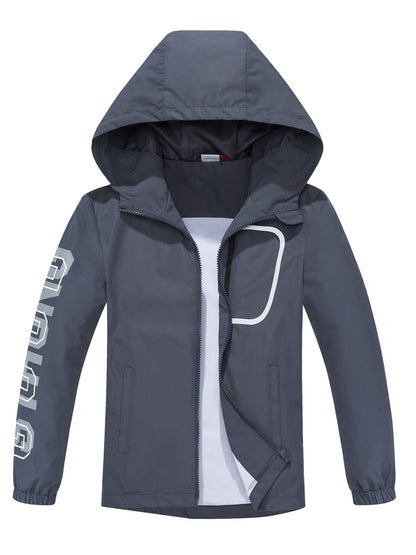 ALXHUTE Kinder Regenjacke Wassersäule Jungen Mädchen Übergangsjacke Funktionsjacke mit Kapuze