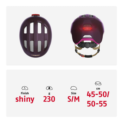 ABUS Kinderhelm Smiley 3.0 ACE LED - Fahrradhelm mit Licht