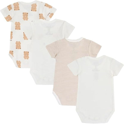 Chicco Unisex Baby Set Kurzarm Bodys aus Baumwolle Body (4er Pack)