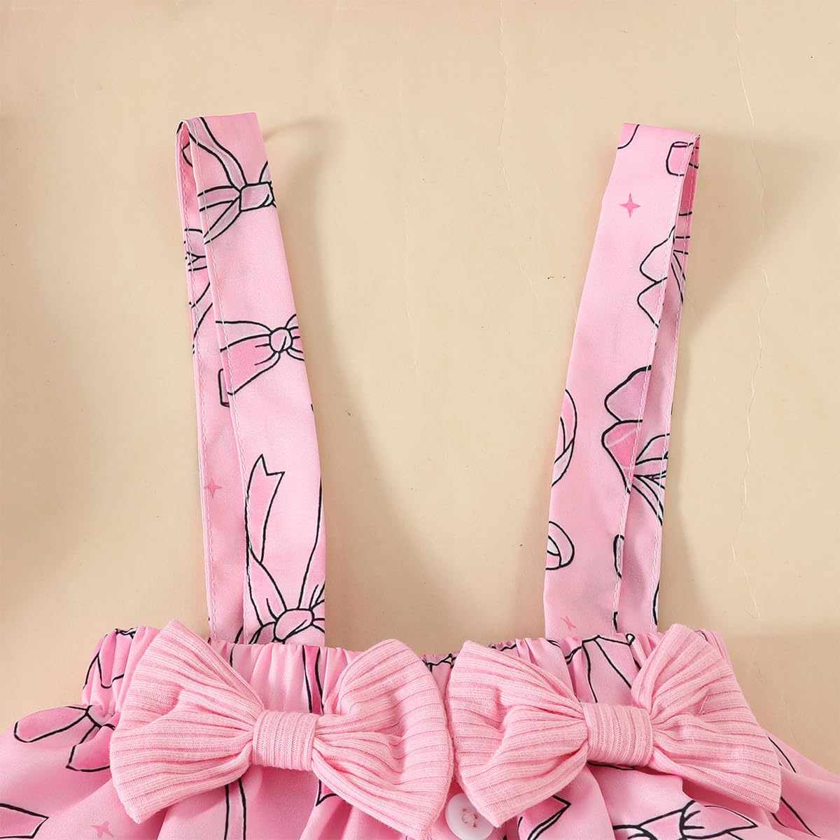 Neugeborenes Baby Mädchen Röcke Sets Kurzarm Rüschen Top + Bedrucktes Overalls Hosenträger Kleid + Stirnband Sommer Kleidung Outfits Set