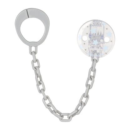 babynova Schnullerkette mit Clip - Schnullerhalter kompatibel mit Schnullern mit Ring - Kinderwagen Zubehör - BPA-frei - Rosa Herzen