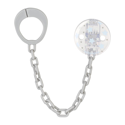 babynova Schnullerkette mit Clip - Schnullerhalter kompatibel mit Schnullern mit Ring - Kinderwagen Zubehör - BPA-frei - Rosa Herzen