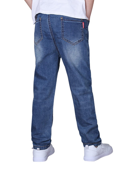 YoungSoul Jungen Jeanshosen - Jeans mit Abschürfungen - Kinder Hose mit elastischem Bund Gr. 128-176