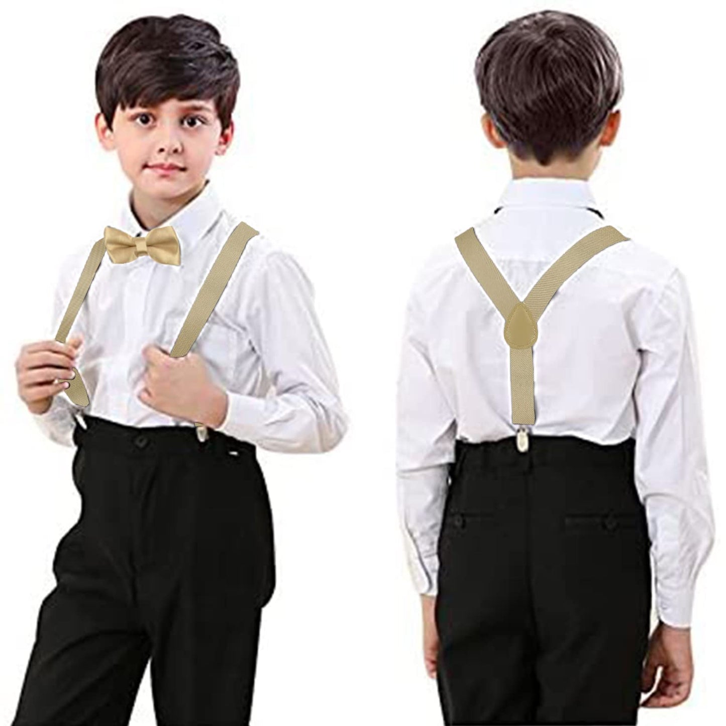Unisex Jungen Mädchen Hosenträger mit drei Klammern in der Taille