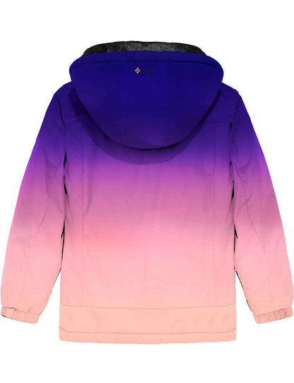 GEMYSE Girls' Waterproof Ski Jacket Windproof Fleece Outdoor Winter Jacket Rain Jacket with Hood