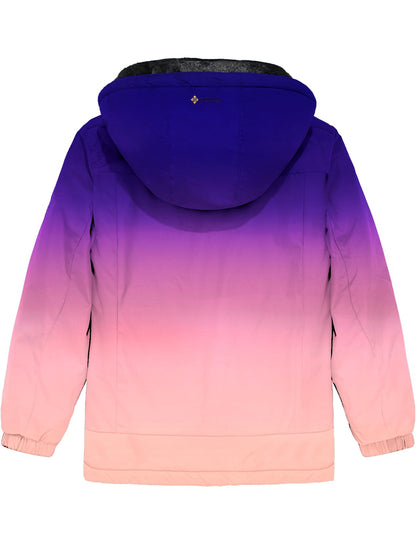 GEMYSE Girls' Waterproof Ski Jacket Windproof Fleece Outdoor Winter Jacket Rain Jacket with Hood