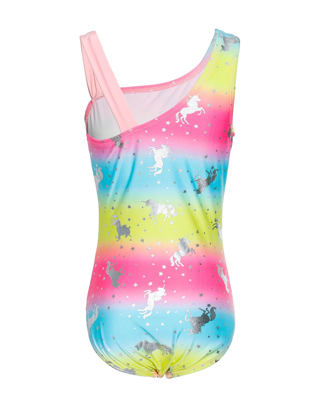 iDrawl One Piece Swimwear, Girls' Swimming Costume, Unicorn Theme, Multicoloured Summer Beachwear, UPF 50+, 3-13 Years